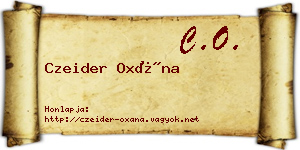 Czeider Oxána névjegykártya
